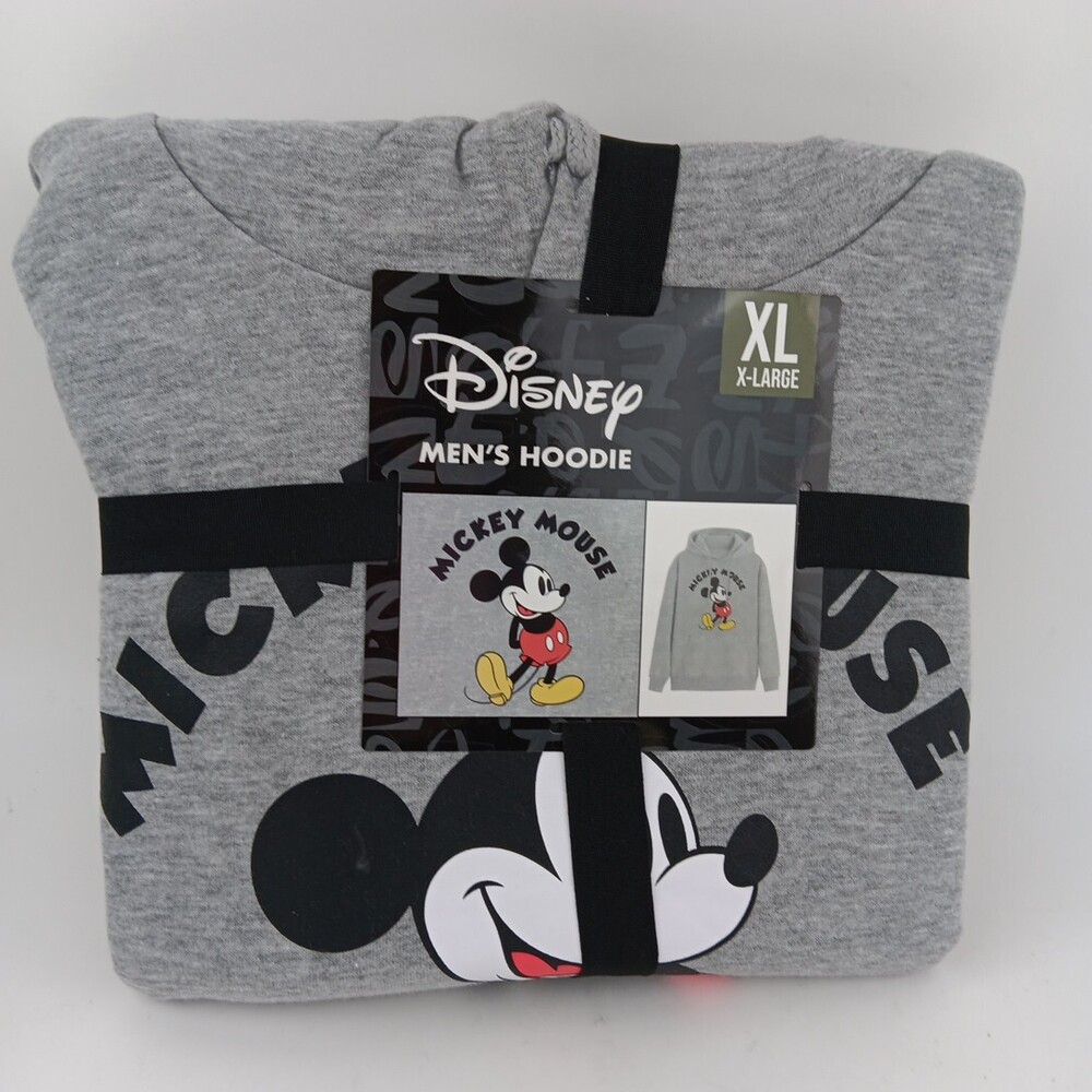 Men's Disney Mickey Mouse Hoodie Sweater Gray XL (54")